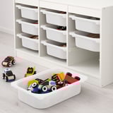 TROFAST Combinación almacenamiento+cajas, blanco/blanco, 39x17 3/8x22 "