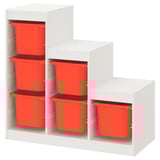 TROFAST Combinación de almacenaje, blanco/naranja, 39x17 3/8x37 "