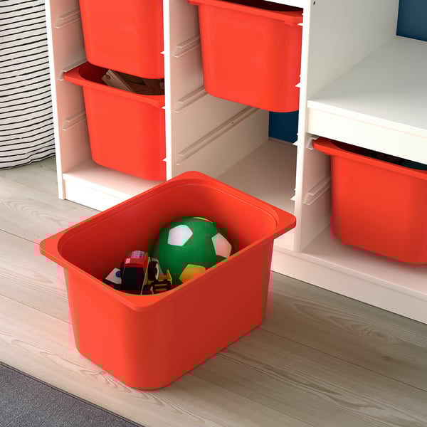 TROFAST Combinación de almacenaje, blanco/naranja, 39x17 3/8x37 "