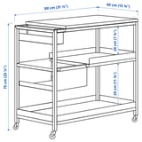 TROTTEN Carrito, blanco, 31 1/2x15 3/4 "