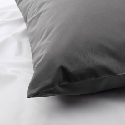 ULLVIDE Funda de almohada, gris, Tamaño queen