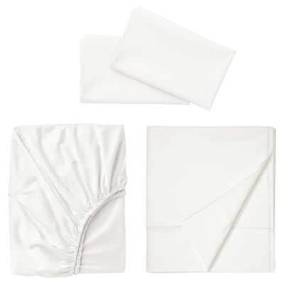 ULLVIDE Juego de sábanas, blanco, Tamaño queen