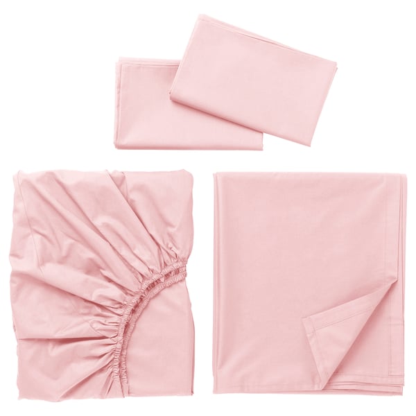 ULLVIDE Juego de sábanas, rosado claro, Tamaño queen