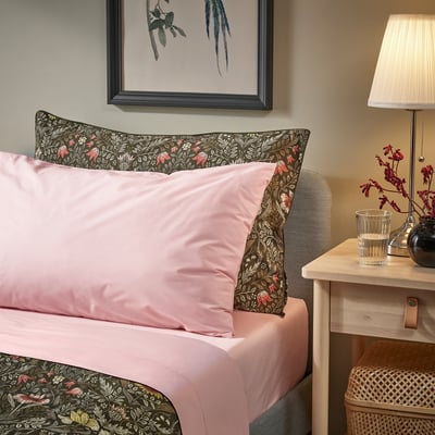 ULLVIDE Juego de sábanas, rosado claro, Tamaño twin