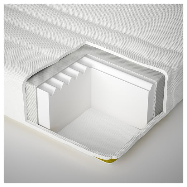 UNDERLIG Colchón espuma cama jóvenes, blanco, 27 1/2x63 "