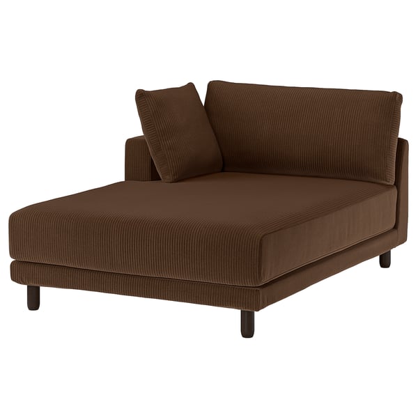 UPPÅKRA Módulo de chaise longue, con reposabrazos izquierda/Samsala marrón oscuro