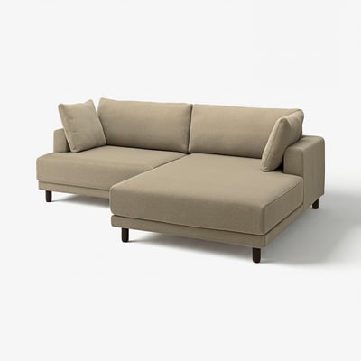 UPPÅKRA Módulo seccional, 3 plazas, con chaise longue, drcha/Johanneshov marrón-beige