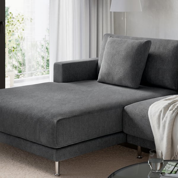 UPPÅKRA Módulo seccional, 3 plazas, con chaise longue iqzda/Johanneshov gris oscuro