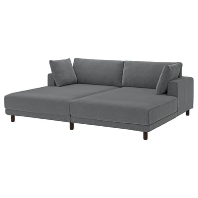 UPPÅKRA Módulo seccional, 3 plazas, con chaises longues/Johanneshov gris oscuro