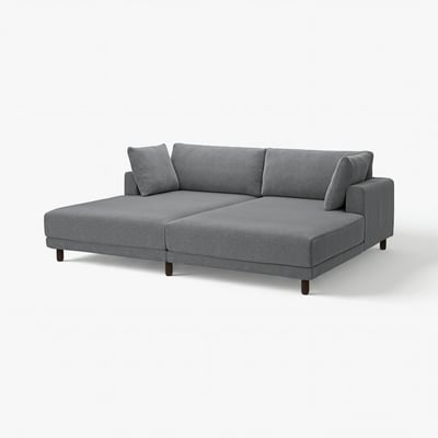 UPPÅKRA Módulo seccional, 3 plazas, con chaises longues/Johanneshov gris oscuro
