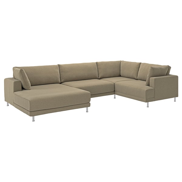 UPPÅKRA Sofá con forma de U, 4-5 plazas, con chaise longue iqzda/Johanneshov marrón-beige