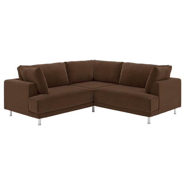 UPPÅKRA Sofá esquinero modular, 3 plazas, Samsala marrón oscuro