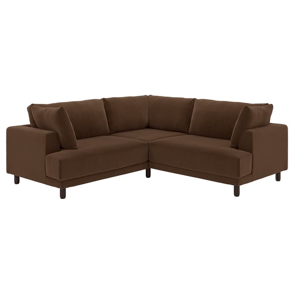 UPPÅKRA Sofá esquinero modular, 3 plazas, Samsala marrón oscuro
