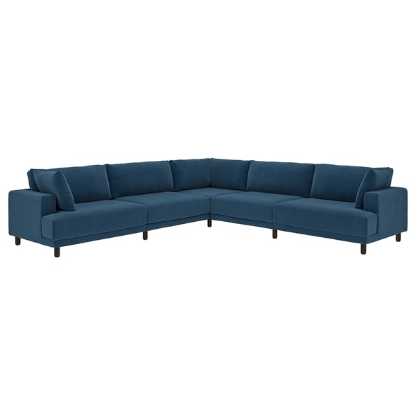 UPPÅKRA Sofá esquinero modular, 6 plazas, Samsala azul oscuro