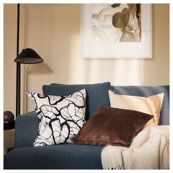 UPPÅKRA Sofá modular 4.5 plazas, con chaise longue, drcha/Axvall azul grisáceo oscuro