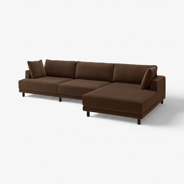 UPPÅKRA Sofá modular 4.5 plazas, con chaise longue, drcha/Samsala marrón oscuro