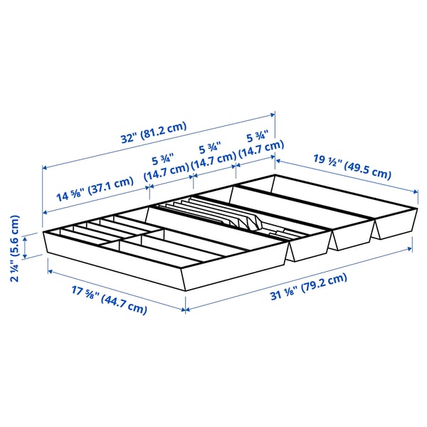 UPPDATERA Band cbrt/utens/band+sprt cuchillos, antracita/bambú claro, 32x19 1/2 "