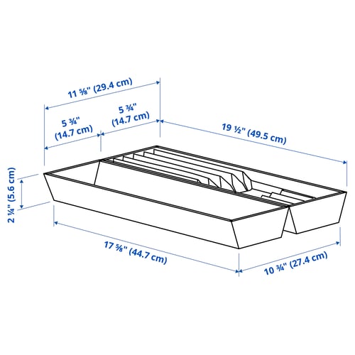 UPPDATERA Band utens/band+soporte cuchillos, antracita/bambú claro, 12x19 1/2 "