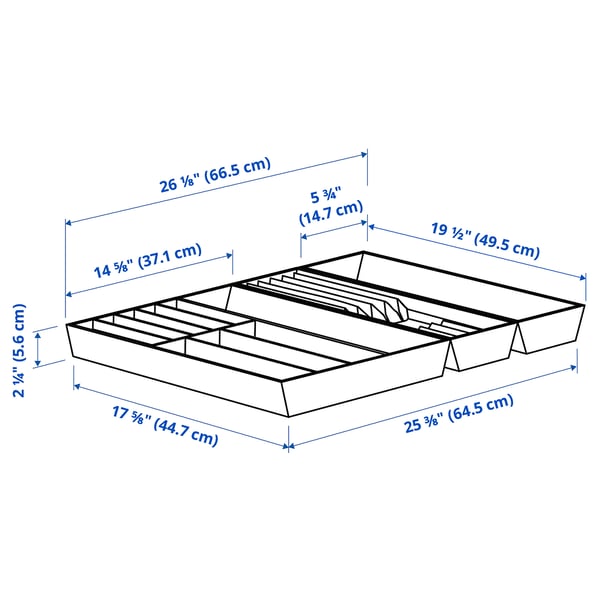UPPDATERA Bndj cbrt+uten/bndj+sprt cuchillos, antracita/bambú claro, 26x19 1/2 "