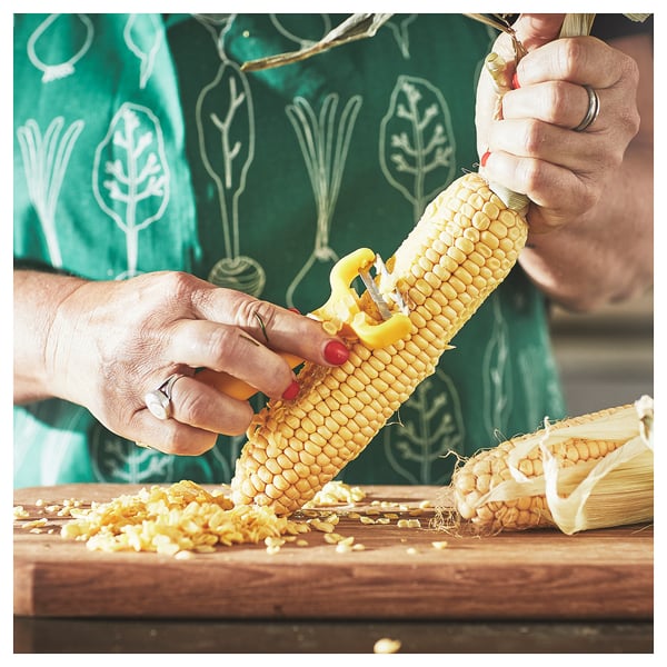 UPPFYLLD Cortador verduras, juego de 2, amarillo vivo/naranja viva