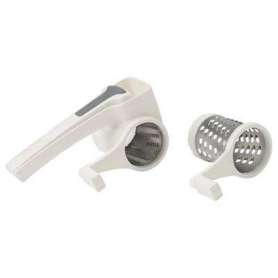 UPPFYLLD Rallador+manivela, juego de 2, blanco