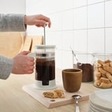 UPPHETTA Cafetera/tetera, vidrio/acero inoxidable color hueso, 34 oz