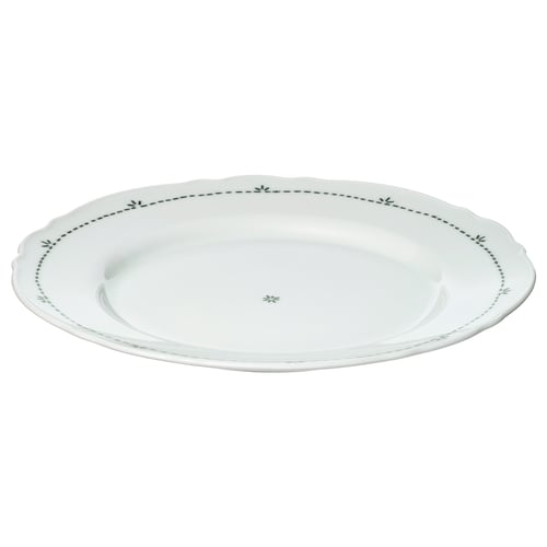 UPPLAGA Plato, con diseño/blanco, 11 "