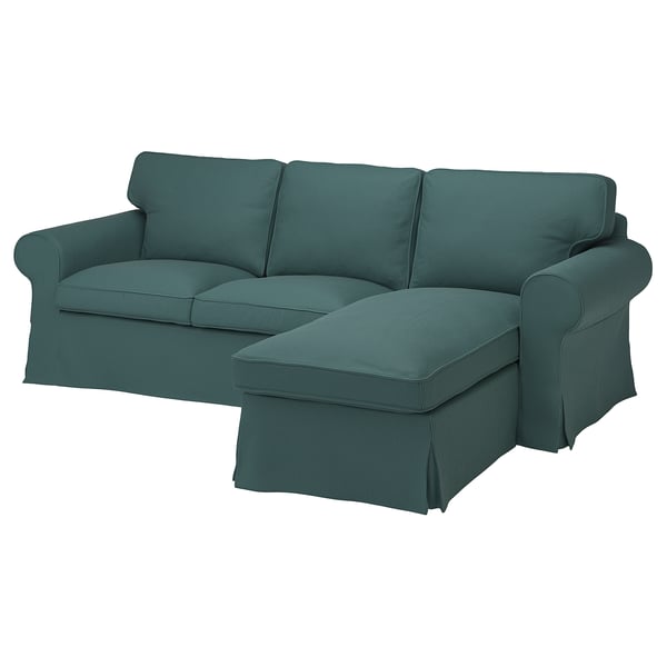 UPPLAND Funda de sofá+chaise longue, Kelinge gris turquesa