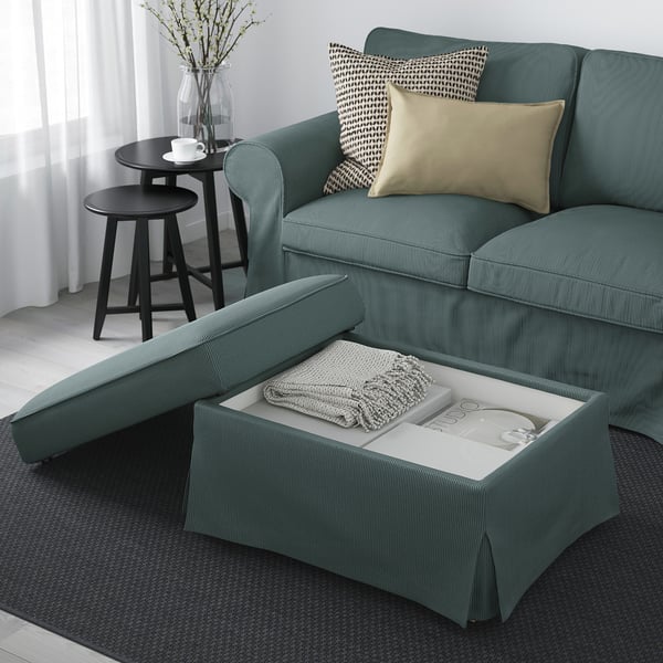 UPPLAND Reposapiés+almacenamiento, Kelinge gris turquesa