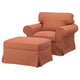 UPPLAND Sillón y reposapiés, Kelinge color ladrillo