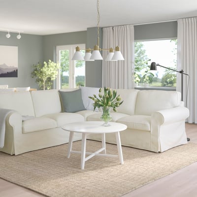 UPPLAND Sofá esquinero, 4 plazas, Blekinge blanco