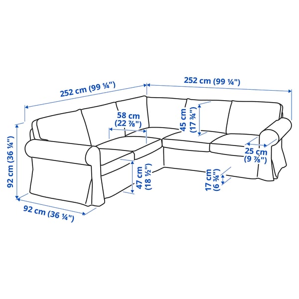 UPPLAND Sofá esquinero, 4 plazas, Hillared beige