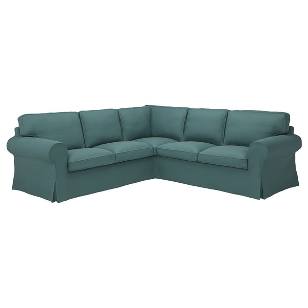 UPPLAND Sofá esquinero, 4 plazas, Kelinge gris turquesa