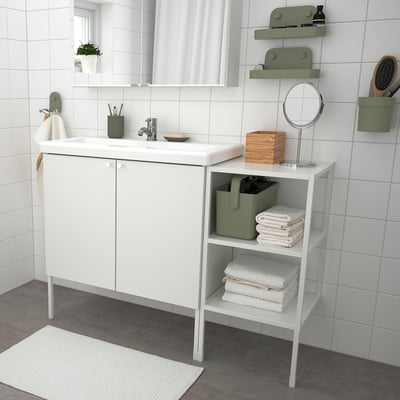 UPPRÄMEN Canasta de almacenaje, gris-verde, 13 ¾x6 ¾x9 ¾ "