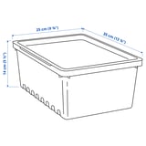 UPPSNOFSAD Caja de almacenamiento+tapa, negro, 13 ¾x9 ¾x5 ½ "/2 gal