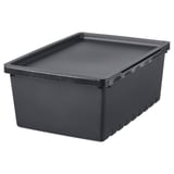 UPPSNOFSAD Caja de almacenamiento+tapa, negro, 13 ¾x9 ¾x5 ½ "/2 gal