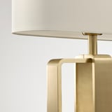 UPPVIND Lámpara de mesa, enchapado en latón/blanco, 19 "