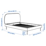 VADHEIM Base de cama tapizada, Gunnared verde claro, Tamaño King