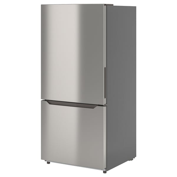 VÄLGRUNDAD Refrigerador+congelador inferior, acero inoxidable, 19 cu.ft