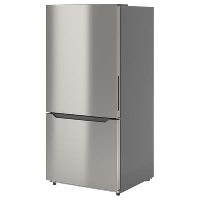 VÄLGRUNDAD Refrigerador+congelador inferior, acero inoxidable, 19 cu.ft