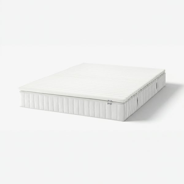 VALEVÅG Colchón+topper de colchón, extra firme blanco/Nisseholm blanco, Tamaño King