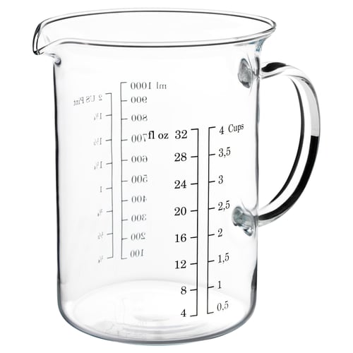 VARDAGEN Jarra de medir, vidrio, 34 oz
