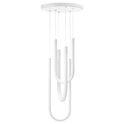 VARMBLIXT Lámpara colgante+LED, blanco vidrio esmerilado, 18 "