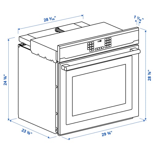 VASKARBO Horno pared convección+autolimpieza, acero inoxidable
