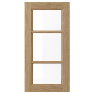 VEDHAMN Puerta de vidrio, roble, 15x30 "