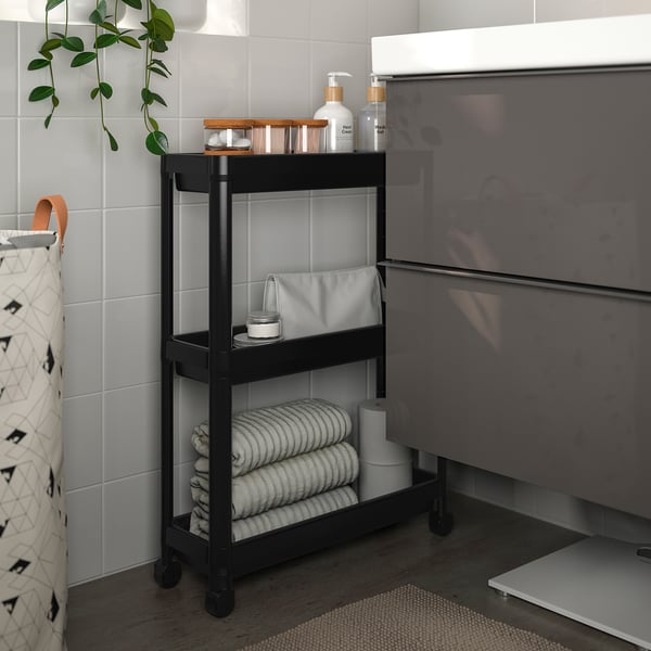 VESKEN Carrito, negro, 21 1/4x7 1/8x28 "