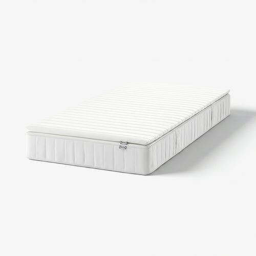 VESTERÖY Colchón+topper de colchón, firme blanco/Näsfjället blanco, Tamaño twin
