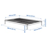 VEVELSTAD Base de cama+2 cabeceras, blanco/Tolkning ratán, Tamaño King