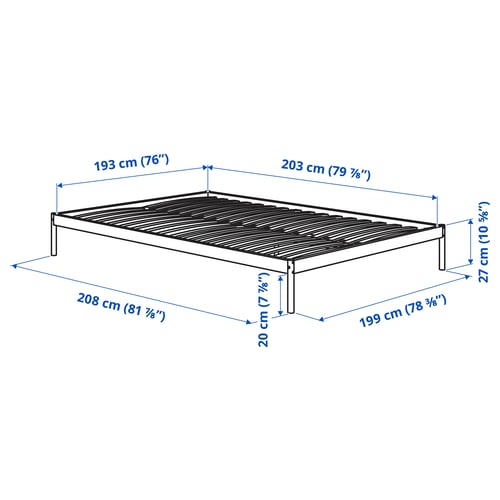 VEVELSTAD Base de cama+2 cabeceras, blanco/Tolkning ratán, Tamaño King