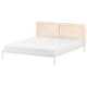 VEVELSTAD Base de cama+2 cabeceras, blanco/Tolkning ratán, Tamaño King